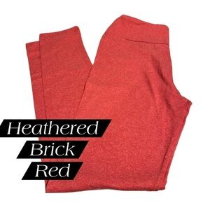 NWOT LulaRoe OS Soft Leggings One Size  2-10 Small-Large Heathered Red